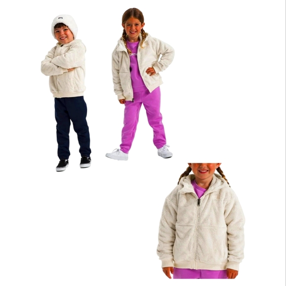 North Face Kids 5 Long Sleeve Osito Full-Zip Fleece Hoodie Jacket NEW - Picture 1 of 5